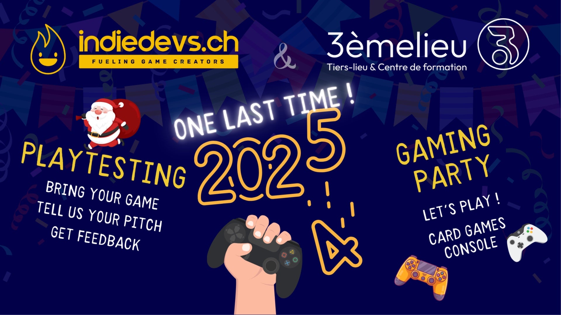 62e Indie Devs Geneva : End of year Party !